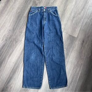 VINTAGE Tommy Hilfiger Jeans Youth 18 Blue Carpenter Cargo Baggy Skater 90s Y2K